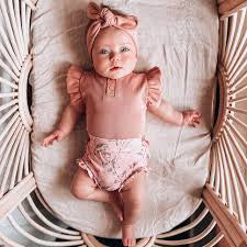 0-3 months Baby Rose Pink + Wattle Summer Clothing Set