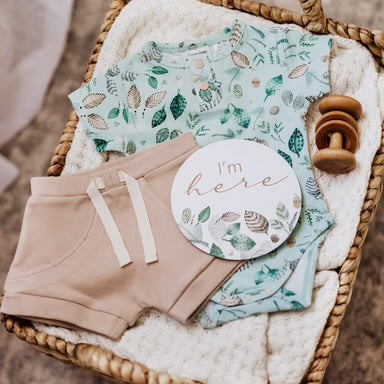 Snuggle Hunny Organic Short Sleeve Bodysuit - Daintree Size 0000 (Newborn)