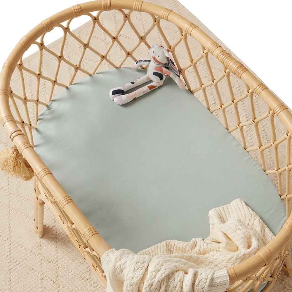 Sage Fitted Bassinet Sheet & Change Pad