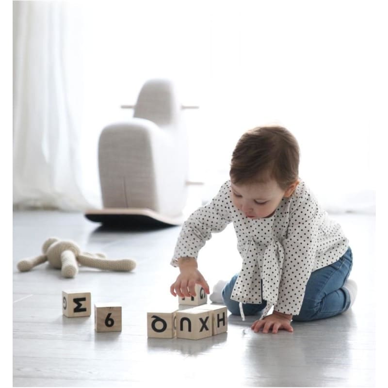 Alphabet Blocks - White letters - Ooh Noo Fast shipping -