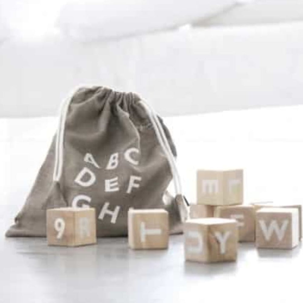 Alphabet Blocks - White letters - Ooh Noo Fast shipping -