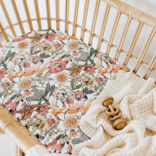 Australiana Fitted Bassinet Sheet & Change Pad - Snuggle