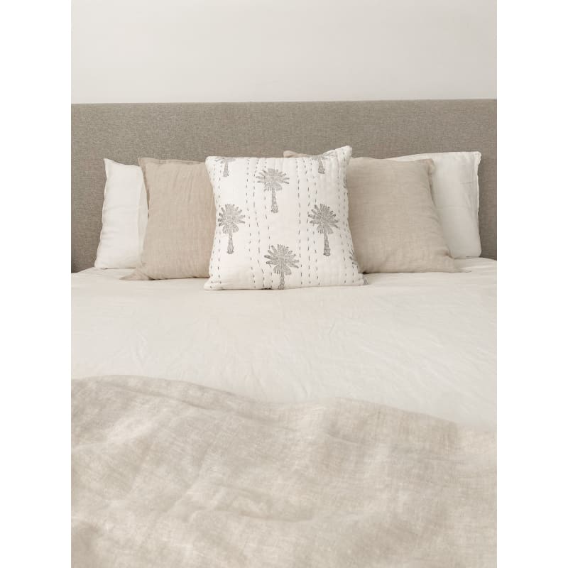Black and White Palm Kantha Cushion - Affordable Homewares
