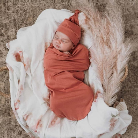Clay Snuggle Swaddle & Beanie Set - Hunny Kids Fast shipping