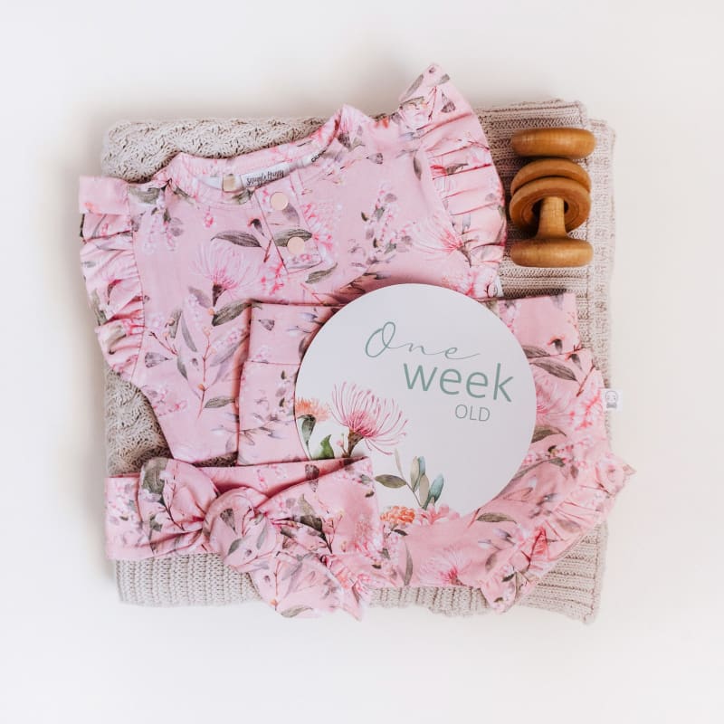 Pink Wattle Short Sleeve Bodysuit - Snuggle Hunny Kids Fast