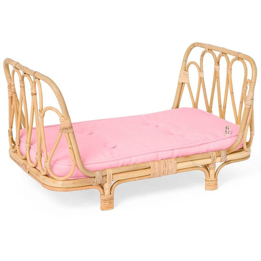 Rattan Baby Dolls Daybed - Blush - Poppie Toys Fast shipping
