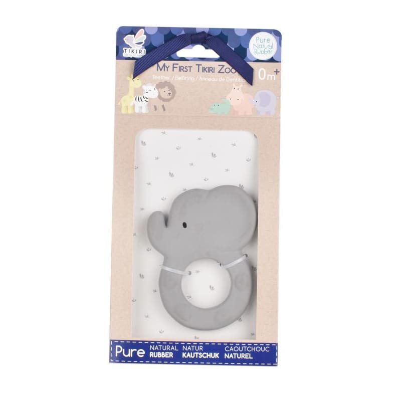 Rubber Elephant Zoo Teether - Tikiri Fast shipping