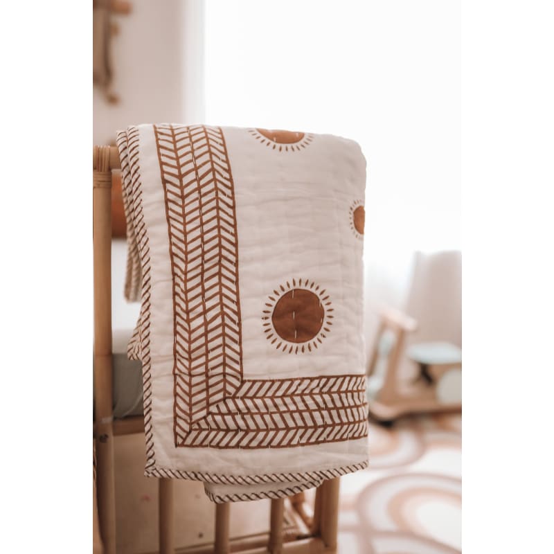 Sun Kantha Cot Quilt - Affordable Homewares Fast shipping