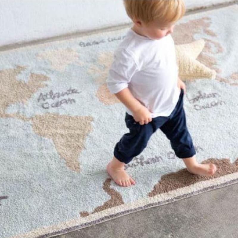 Washable Vintage Map Rug - Lorena Canals - Fast shipping