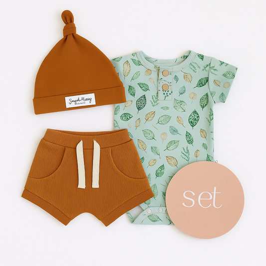 Newborn Baby Chestnut + Daintree Summer Clothing Set