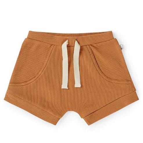 Snuggle Hunny Organic Ribbed Chestnut Baby Shorts - Chestnut Size 0000 (Newborn)
