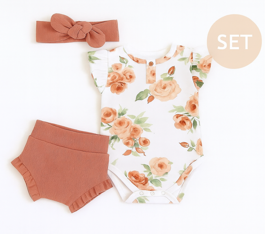 Newborn Baby Rose Summer Clothing Set