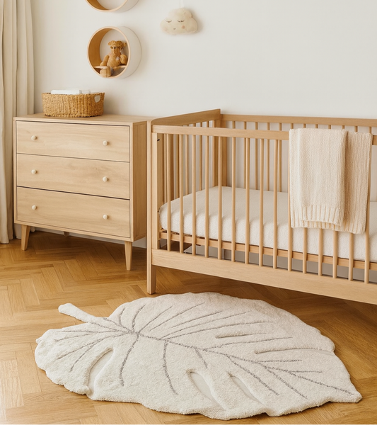 Washable Rug Monstera Leaf - Natural