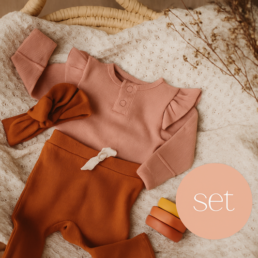 Winter Baby Clothing Set Rose and Biscuit Pants Set