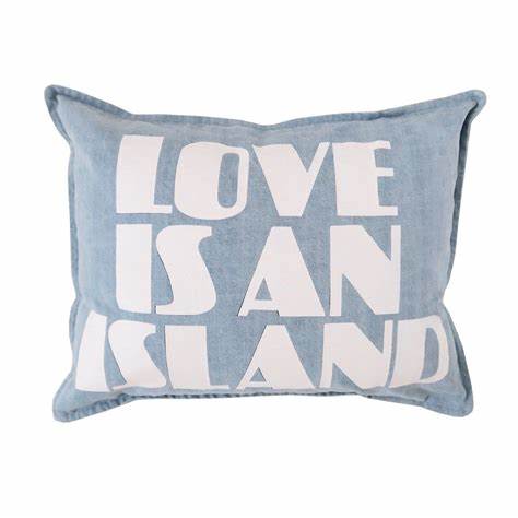 Love Is An Island Denim Pillow Cushion