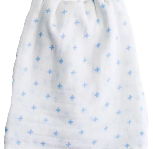 Crosses Blue Swaddle Muslin