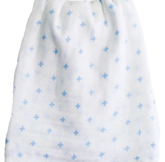 Crosses Blue Swaddle Muslin