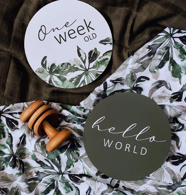 Evergreen Milestone Cards - Milestone Cards For Baby - Reversible Milestone Cards - Baby Announcement Photos - Gift For New Baby