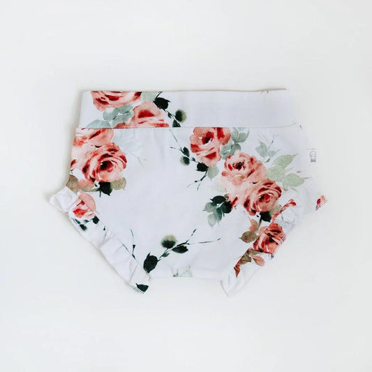 Rosebud High Waist Bloomers - Organic High Waist Baby Bloomers - Gots Certified Organic Cotton - Lightweight And Breathable