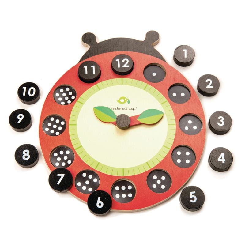 Ladybug Teaching Clock - Tender Leaf Toys Fast shipping