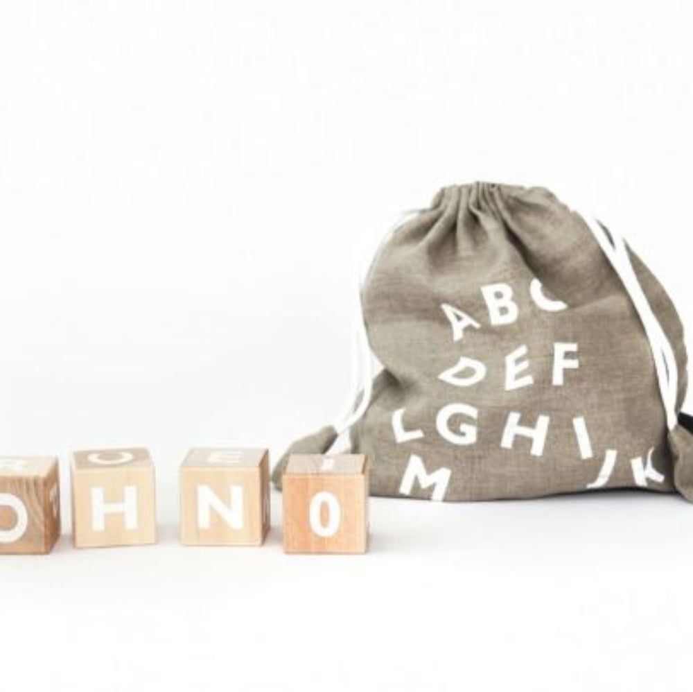 Wooden Alphabet Blocks in White