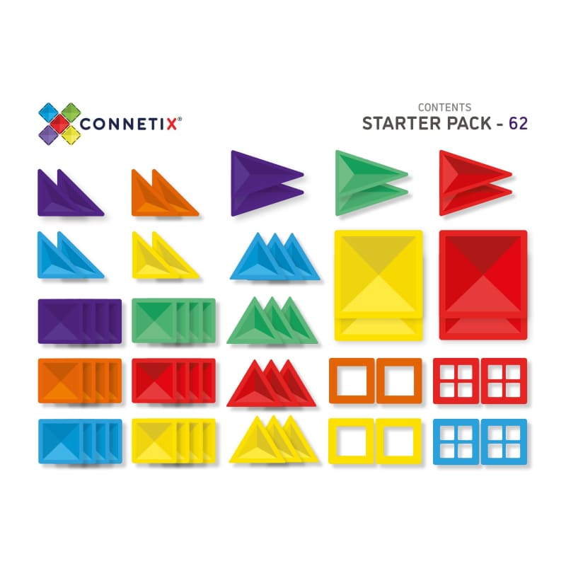 62 Piece Starter Pack - Connetix - Fast shipping