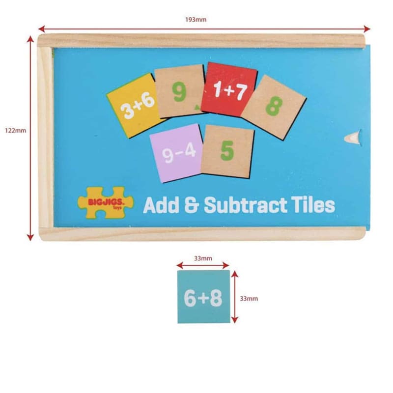 Add and Subtract Tiles - Bigjigs Toys Fast shipping