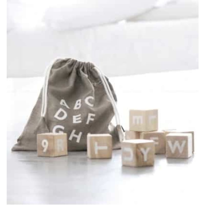 Alphabet Blocks - White letters - Ooh Noo Fast shipping -