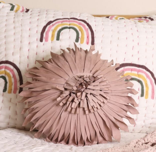 Blush Flower Cushion | Suede Feel - Affordable Homewares
