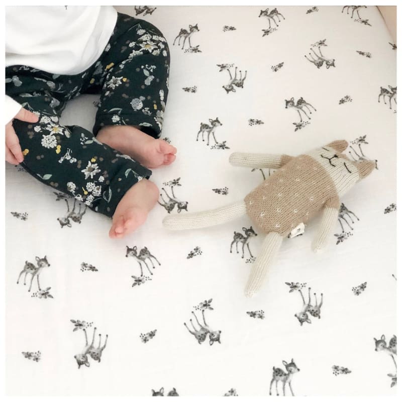 Charlie Crane | Rose in April Fawn Fitted Sheet for KUMI 
