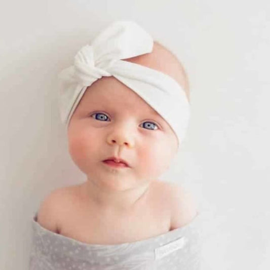Classic White Baby Topknot Headband - Snuggle Hunny Kids