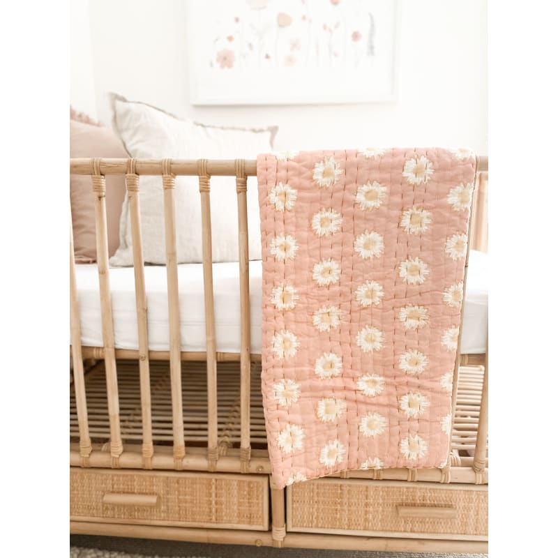 Daisy Kantha Cot Quilt - Affordable Homewares Fast shipping
