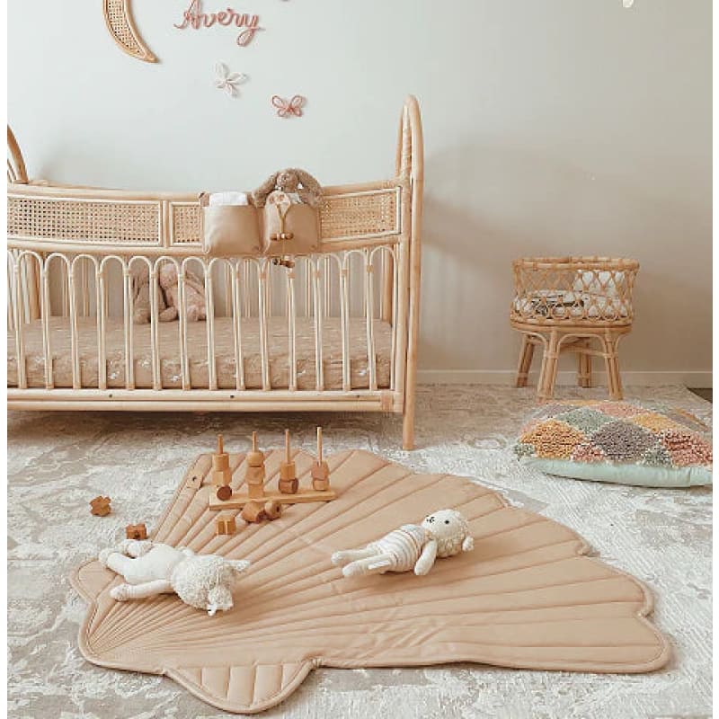 Quilted Baby Playmat Clam Shell - Nude - 3 Little Crowns