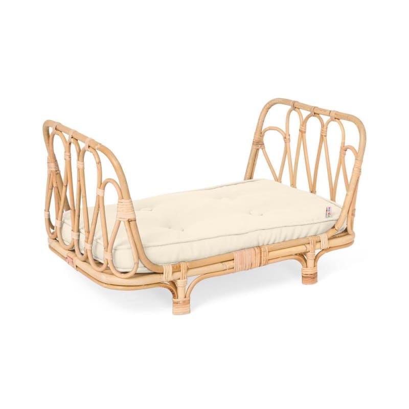 Rattan Baby Dolls Daybed - Off White - Poppie Toys Fast