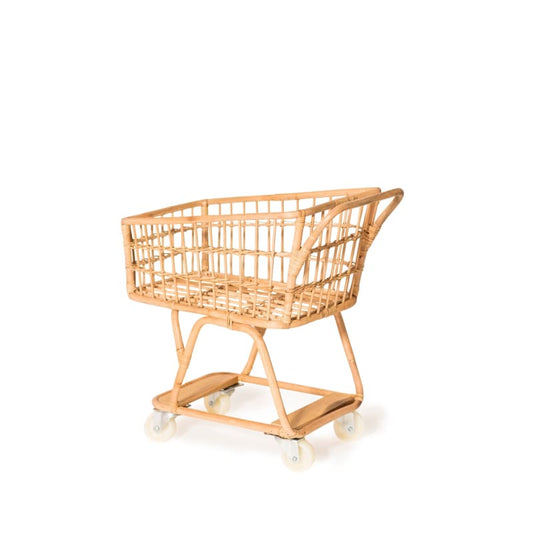Rattan Wicker Shopping Trolley | Poppie Toys - Fast shipping