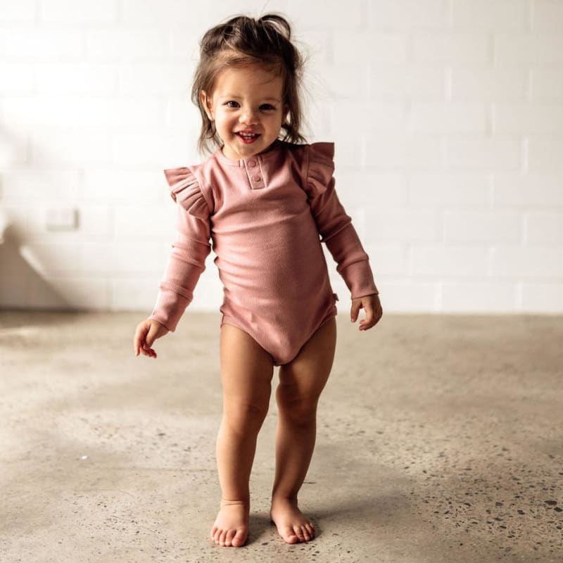 Rose Long Sleeve Bodysuit - Snuggle Hunny Kids Fast shipping
