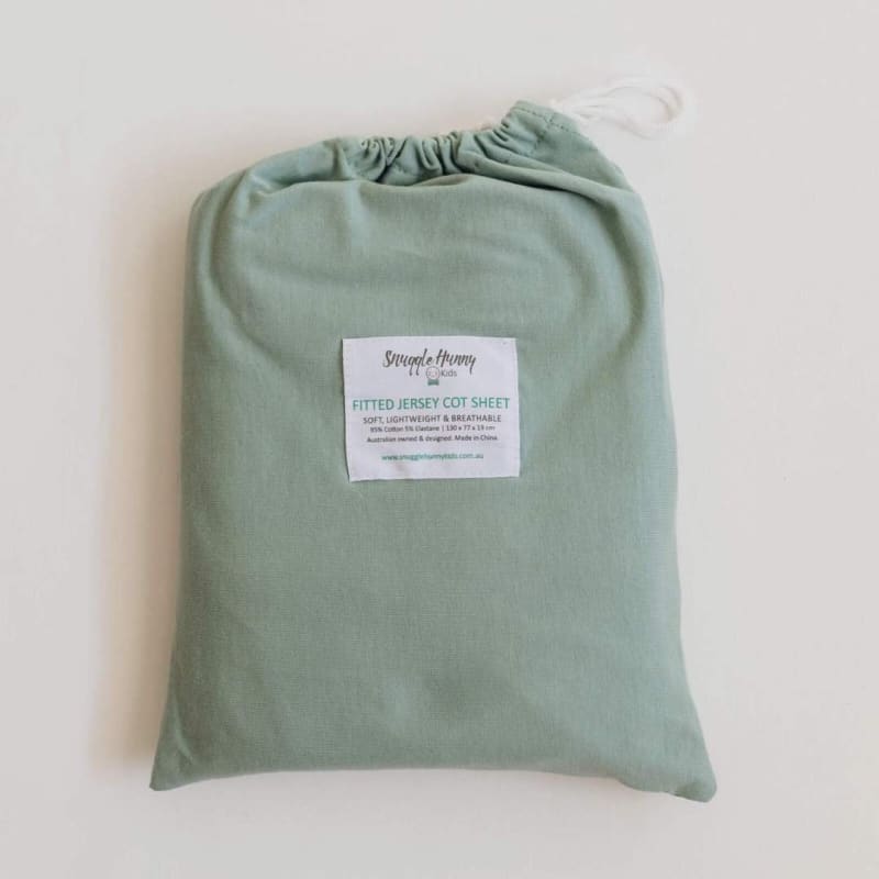 Sage Fitted Cot Sheet - Snuggle Hunny Kids Fast shipping