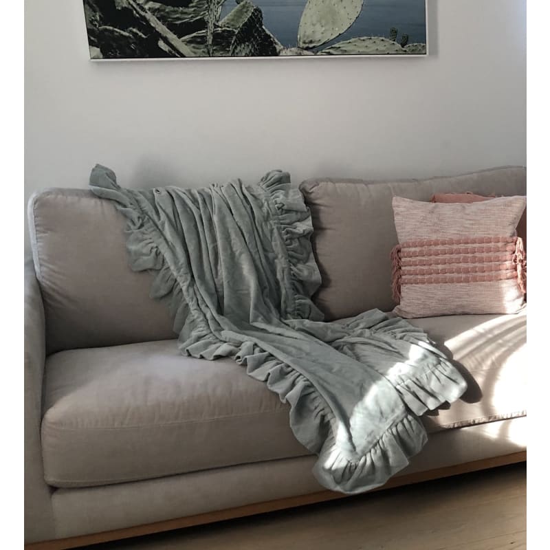Sage Ruffle Throw - Affordable Homewares Fast shipping