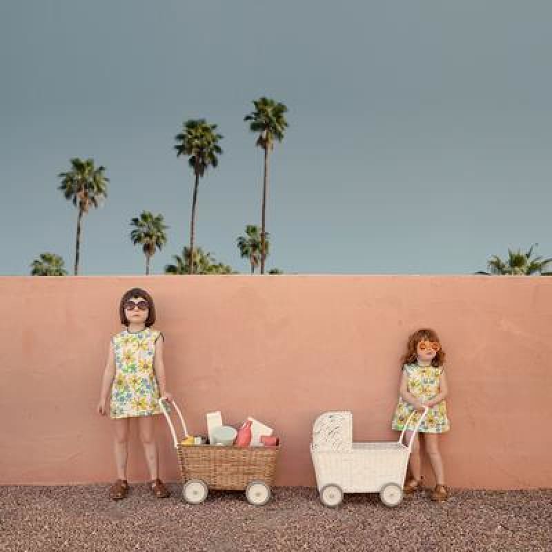 Strolley - Natural | Rattan Dolls Pram - Olli Ella Fast