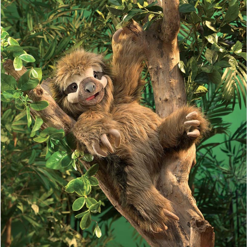 Three Toed Sloth Puppet - Folkmanis Fast shipping