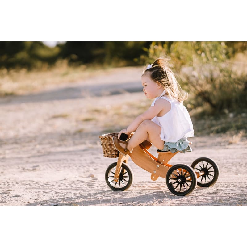 Tiny Tot 2 - in -1 Trike - Bamboo + Optional Basket or Crate