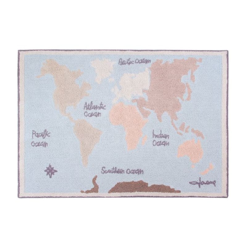 Washable Vintage Map Rug - Lorena Canals - Fast shipping