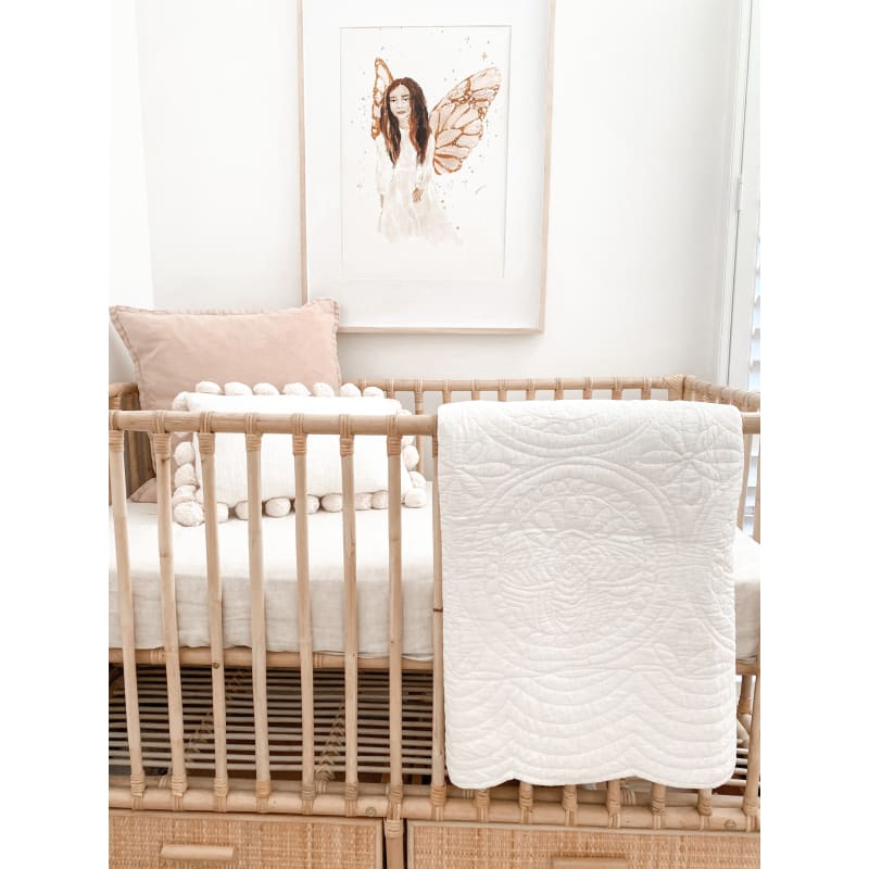 White Baby Cot Quilt or Playmat - Affordable Homewares Fast
